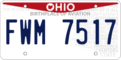 OH license plate FWM7517