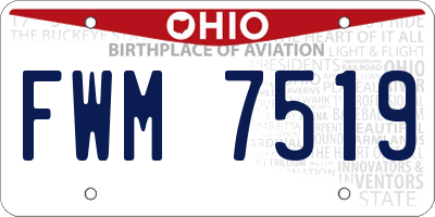 OH license plate FWM7519