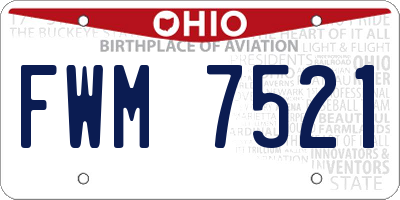 OH license plate FWM7521