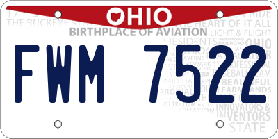 OH license plate FWM7522