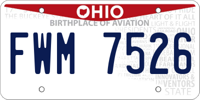 OH license plate FWM7526