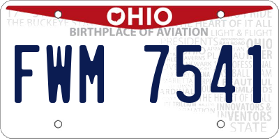 OH license plate FWM7541