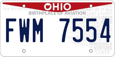 OH license plate FWM7554
