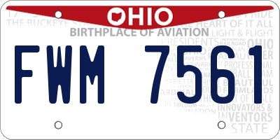 OH license plate FWM7561