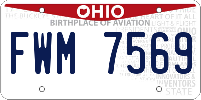 OH license plate FWM7569