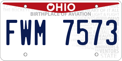 OH license plate FWM7573