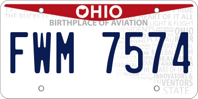 OH license plate FWM7574