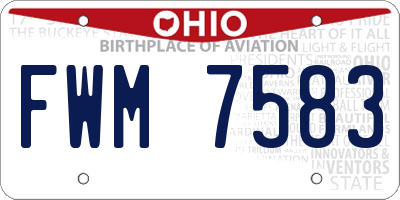 OH license plate FWM7583