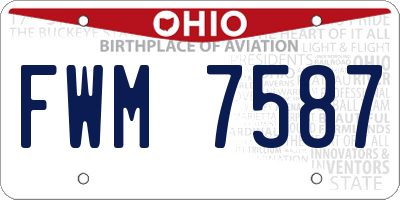 OH license plate FWM7587