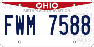 OH license plate FWM7588