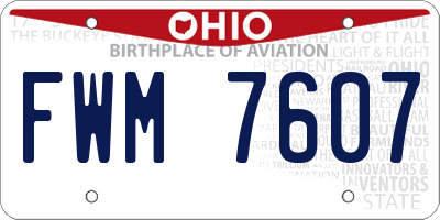 OH license plate FWM7607