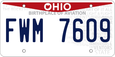 OH license plate FWM7609