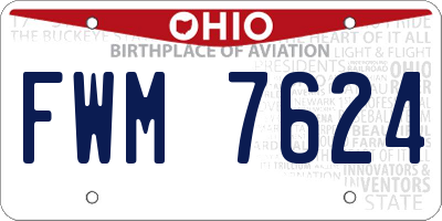 OH license plate FWM7624