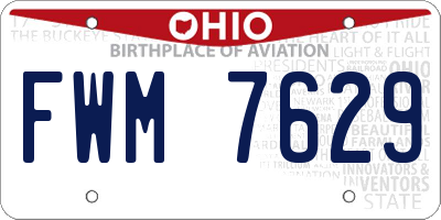 OH license plate FWM7629