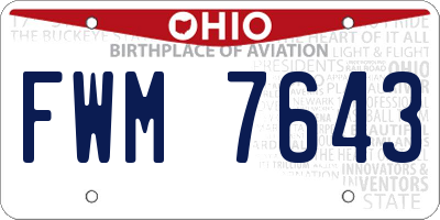 OH license plate FWM7643