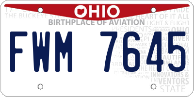 OH license plate FWM7645