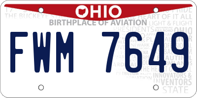 OH license plate FWM7649