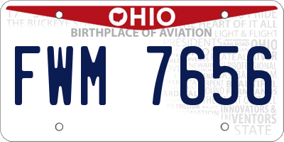 OH license plate FWM7656