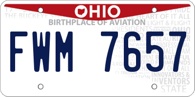 OH license plate FWM7657