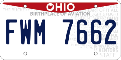 OH license plate FWM7662