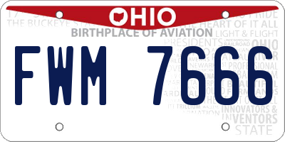 OH license plate FWM7666