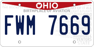 OH license plate FWM7669