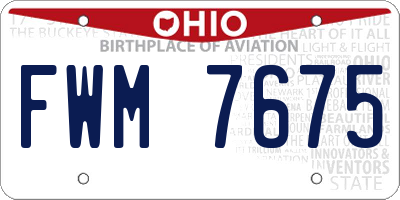 OH license plate FWM7675