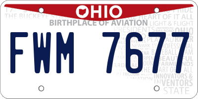 OH license plate FWM7677
