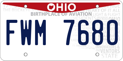 OH license plate FWM7680