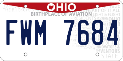 OH license plate FWM7684