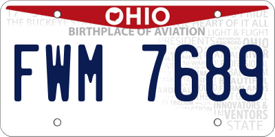 OH license plate FWM7689