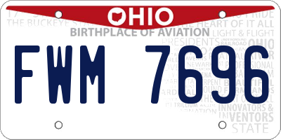 OH license plate FWM7696