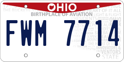 OH license plate FWM7714
