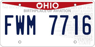 OH license plate FWM7716