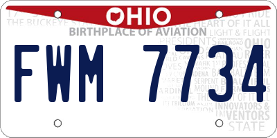 OH license plate FWM7734