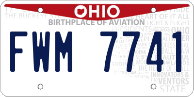 OH license plate FWM7741
