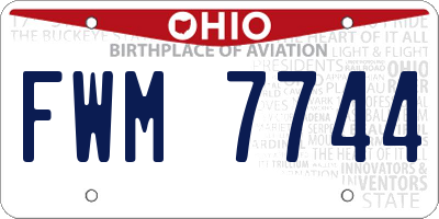 OH license plate FWM7744