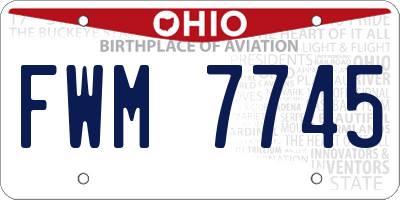 OH license plate FWM7745