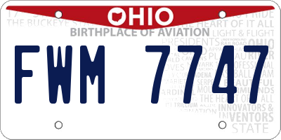 OH license plate FWM7747