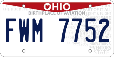OH license plate FWM7752