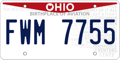OH license plate FWM7755