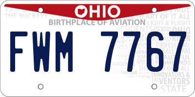 OH license plate FWM7767