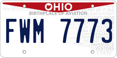OH license plate FWM7773