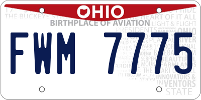 OH license plate FWM7775