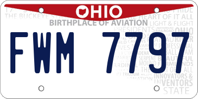 OH license plate FWM7797