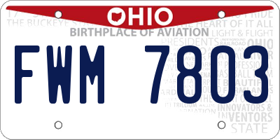 OH license plate FWM7803