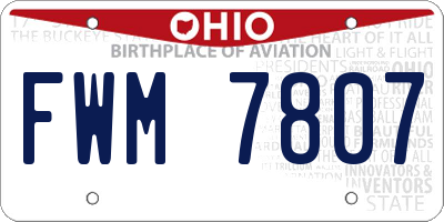 OH license plate FWM7807