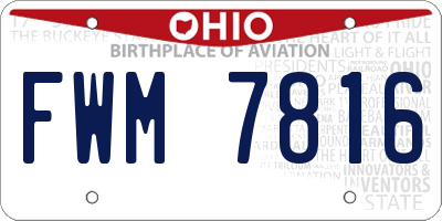 OH license plate FWM7816