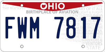 OH license plate FWM7817