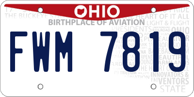 OH license plate FWM7819